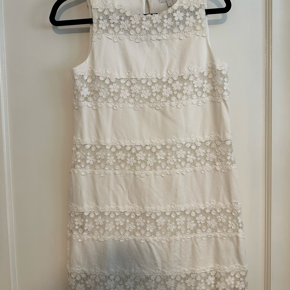 J. Crew White Tiered Sheath Mini Dress